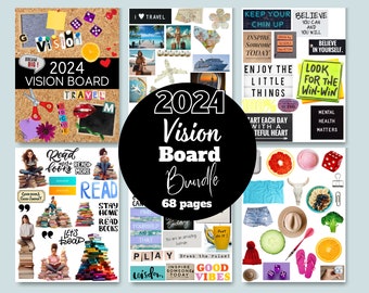 Kit 2024 Vision Board - Ultimate Vision Board - Bundle de Vision Board - Dream Board - Tableau motivant - Tableau objectif positif imprimable