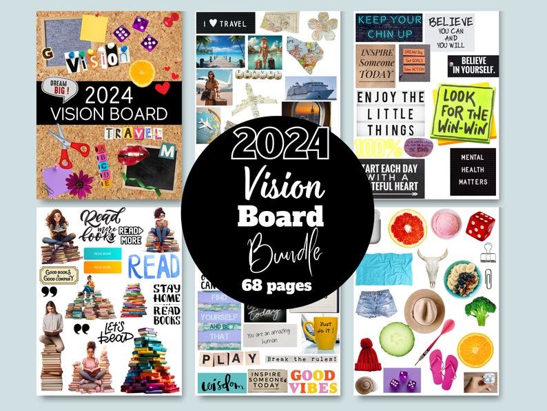 2024 Vision Board Kit Ultimate Vision Board Vision Board Bundle Dream ...