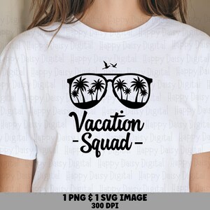 Vacation Squad, Palm Reflection Sunglasses PNG SVG | Sublimation Digital File | 300 DPI, Commercial Use
