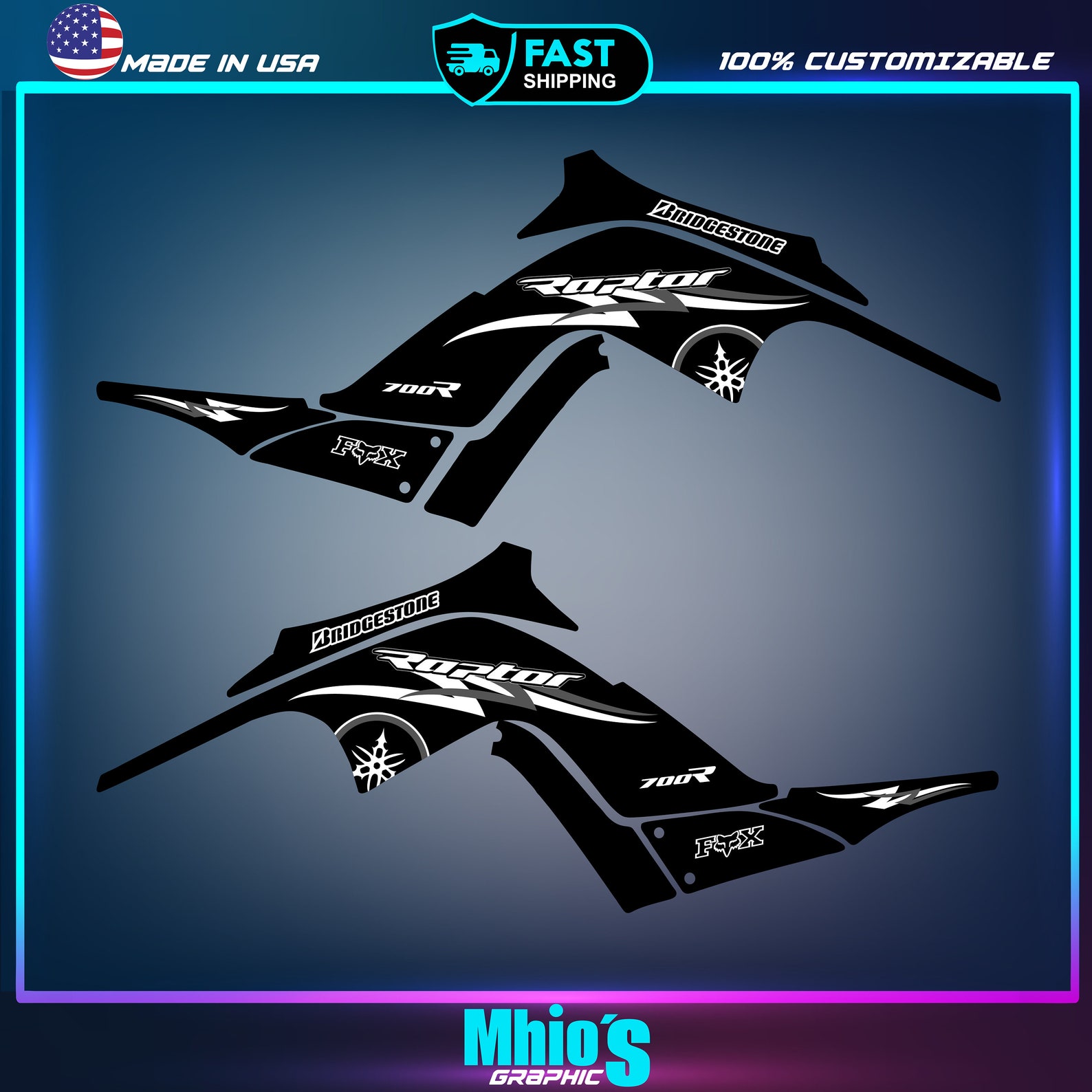 Yamaha Raptor 700-700R 2006/2012 Full Graphics Kit Stikers Decals - Etsy