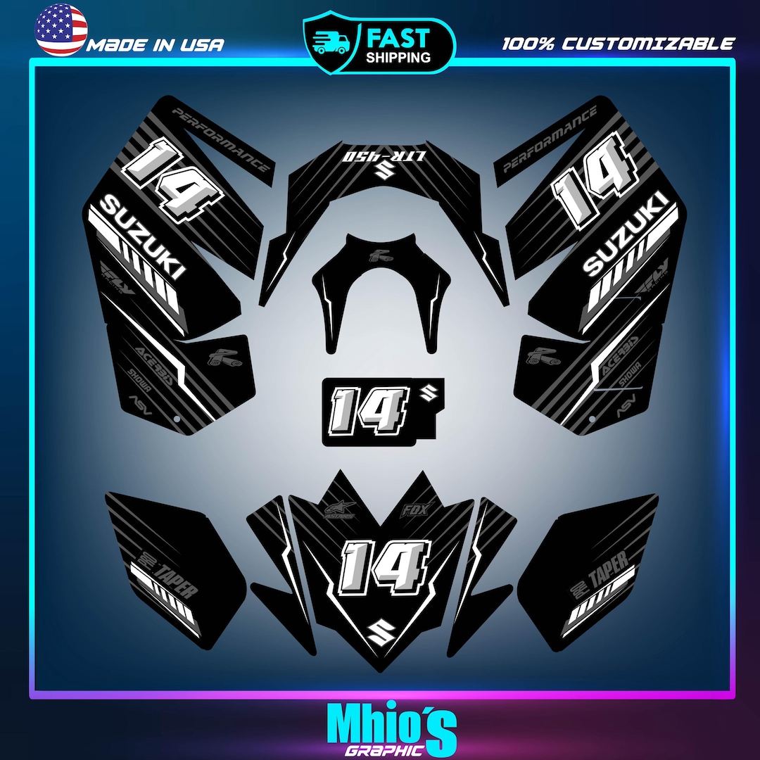 Suzuki LTR 450 ATV stickers decals graphics kit 2006-2014