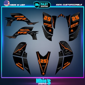 Kit gráfico Yamaha YFZ 450 2003 2004 2005 2006 2007-2008 kit de adesivos e decalques | Presente de bicicleta de terra | Adesivos de vinil Yamaha | Adesivos Decalques