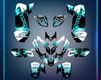 Polaris Predator 500 Grafiken, komplettes Aufkleber-Set, ATV | Polaris Vinyl-Aufkleber | Motocross-Grafiken | Dirtbike-Aufkleber
