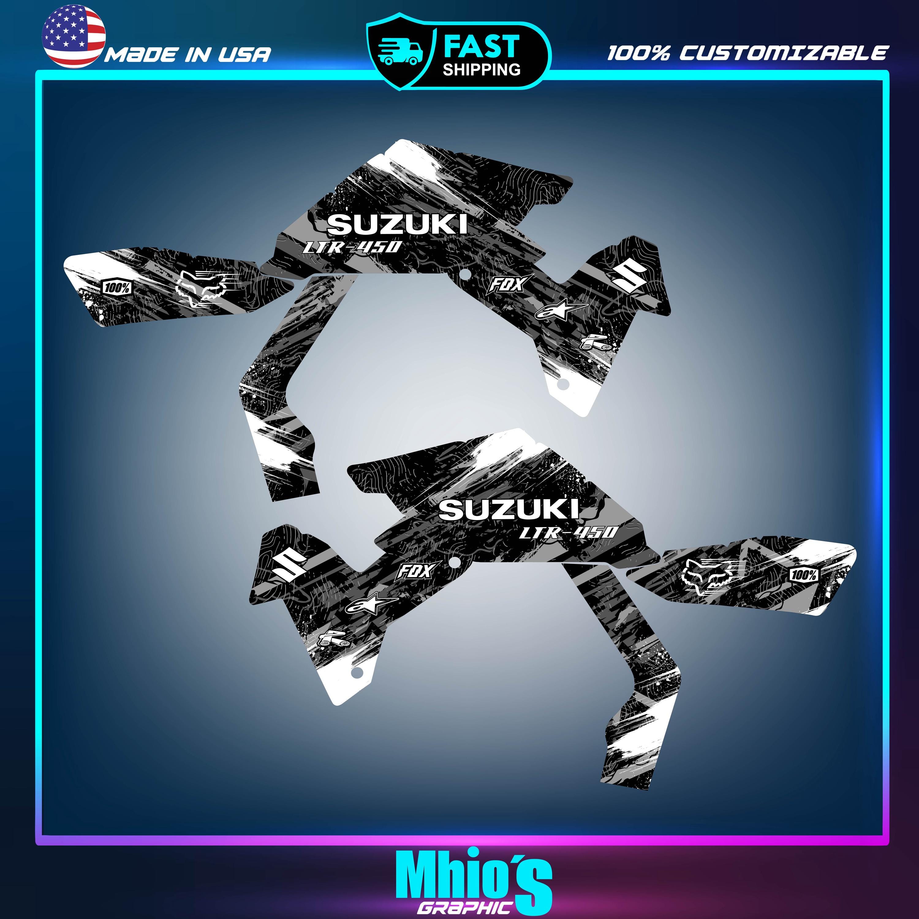 Kit Déco Complet Suzuki LTR 450 ATV – Autocollants Graphiques 2006 à 2014 (Multicolore, Brillant)