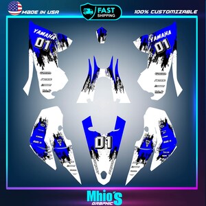 Kit gráfico completo YAMAHA YFZ 450R 2014-2023 | Adesivos Yamaha YFZ 450R | Gráficos completos para quadriciclo esportivo | Adesivos de vinil para motocross | Adesivos