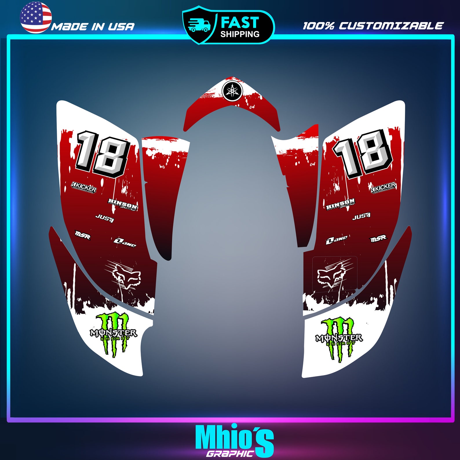 Yamaha YFZ450 ATV Quat Graphics Kit | ATV Quat 2003-2008 Decals ...