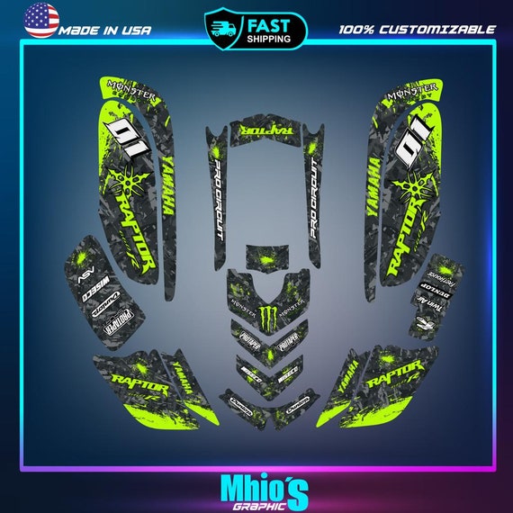 yamaha raptor 660 kit graphics decals stickers atv wrap quad all year raptor660