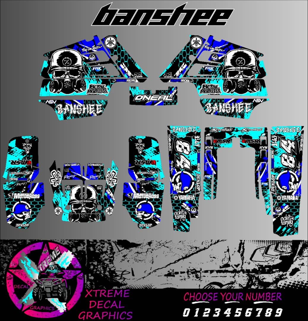 Yamaha Banshee 350ATV Full Graphics Kit Yamaha Vinyl Decals - Etsy