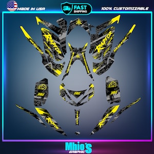 Yamaha Raptor 700 700R graphics kit 2013 2014 2017 to 2025 decals stickers atv | Motocross Vinyl Decals | Dirt Bike Graphics | Motocross