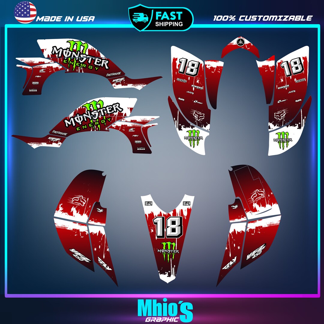 Sticker Multi Quat Yamaha YFZ450 ATV Quat Graphics Kit | ATV Quat 2003-2008 Decals ...