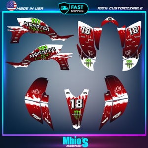 Yamaha YFZ450 ATV Quat graphics kit |  ATV Quat 2003-2008 Decals Graphics | Dirt Bike Gift | Yamaha Vinyl Decals | Motocross Stickers Decals