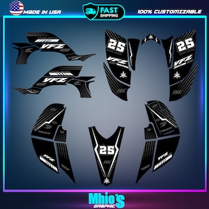 Kit gráfico Yamaha YFZ 450 2003 2004 2005 2006 2007-2008 kit de adesivos e decalques | Presente de bicicleta de terra | Adesivos de vinil Yamaha | Adesivos Decalques