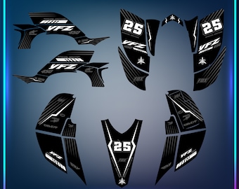 May include: Black and white graphic design for a Yamaha YFZ 450 ATV. The design features the number 25, the words "Special Edition", "Fox", and "YFZ 450", and a stylised star.