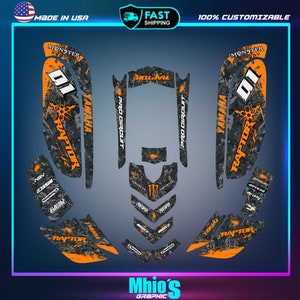 yamaha raptor 660 kit graphics decals stickers atv wrap quad all year raptor660