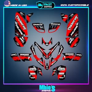 Polaris Predator 500 graphics full decals stickers kit atv| Polaris Vinyl Decals | Motocross Graphics | Dirt Bike Decals Graphics