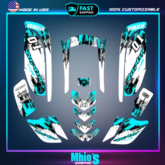 yamaha raptor 660 kit graphics decals stickers atv wrap quad all year raptor660 |Vinyl Decals | Motocross Stickers Decals