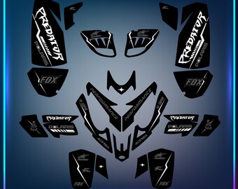 polaris predator 500 graphics decals stickers full kit atv wrap quad predator500| Polaris Vinyl Decals | Dirt Bike Decals Graphics