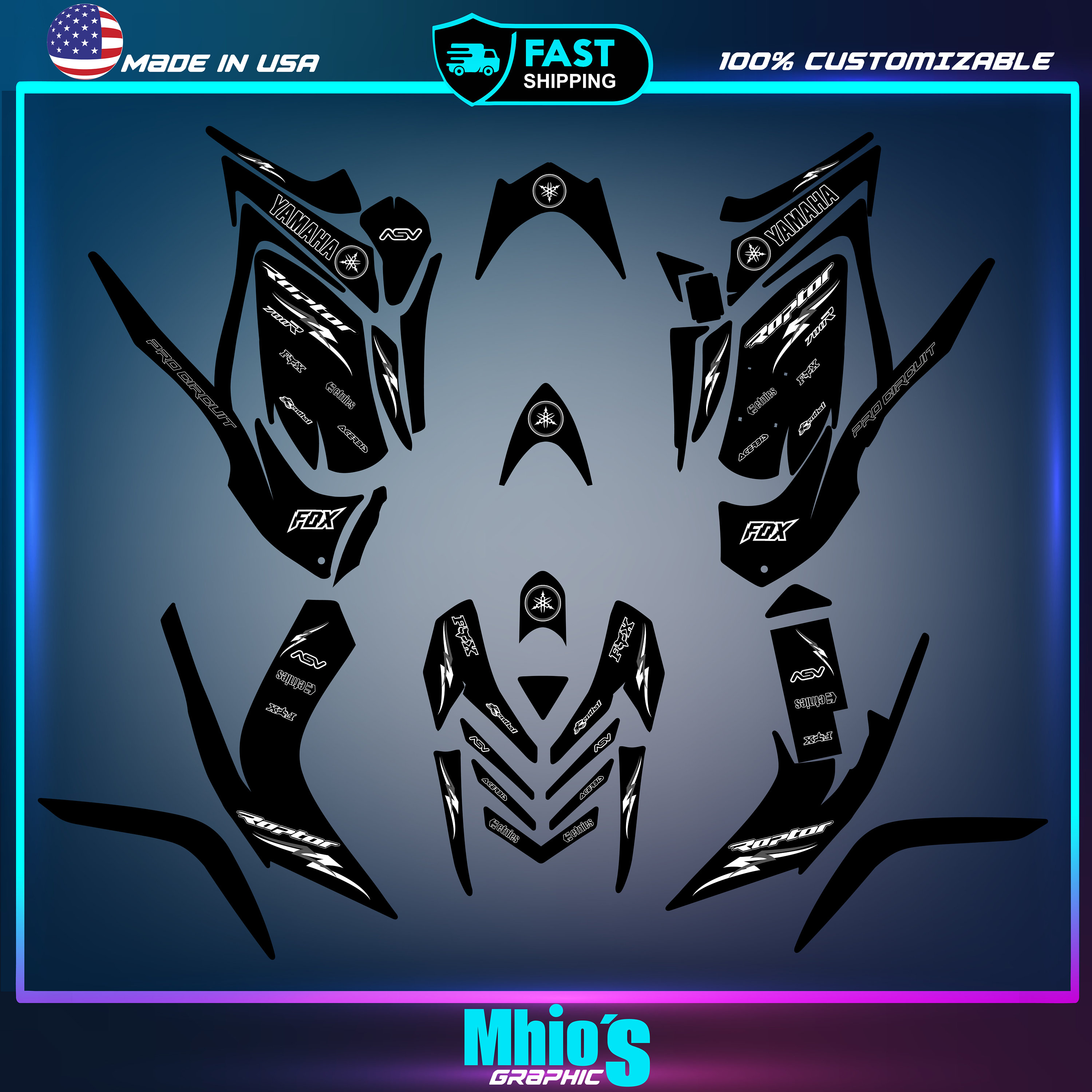 Yamaha Raptor 700-700R 2006/2012 Full Graphics Kit Stikers Decals - Etsy