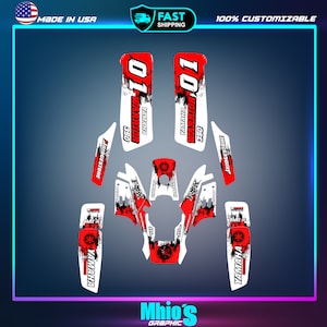 Yamaha warrior 350 Full Graphics Kit | Yamaha warrior 350 Decals Stickers Kit | Sport atv Full Graphics | Motocross Vinyl Decals | Stickers