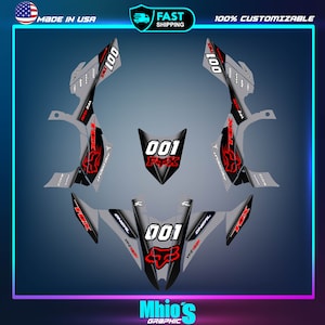Yamaha YFZ 450 graphics kit 2009-2013 stickers decals kit 2010 2011 2012 2013| Dirt Bike Vinyl Decals | Yamaha Graphic Decals Kit