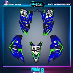 Kit de gráficos para quadriciclo Yamaha YFZ450 | Adesivos gráficos para quadriciclo ATV Quat 2003-2008 | Presente para motocross | Adesivos de vinil Yamaha | Adesivos de motocross