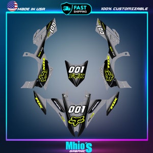 Yamaha YFZ 450 graphics kit 2009-2013 stickers decals kit 2010 2011 2012 2013| Dirt Bike Vinyl Decals | Yamaha Graphic Decals Kit