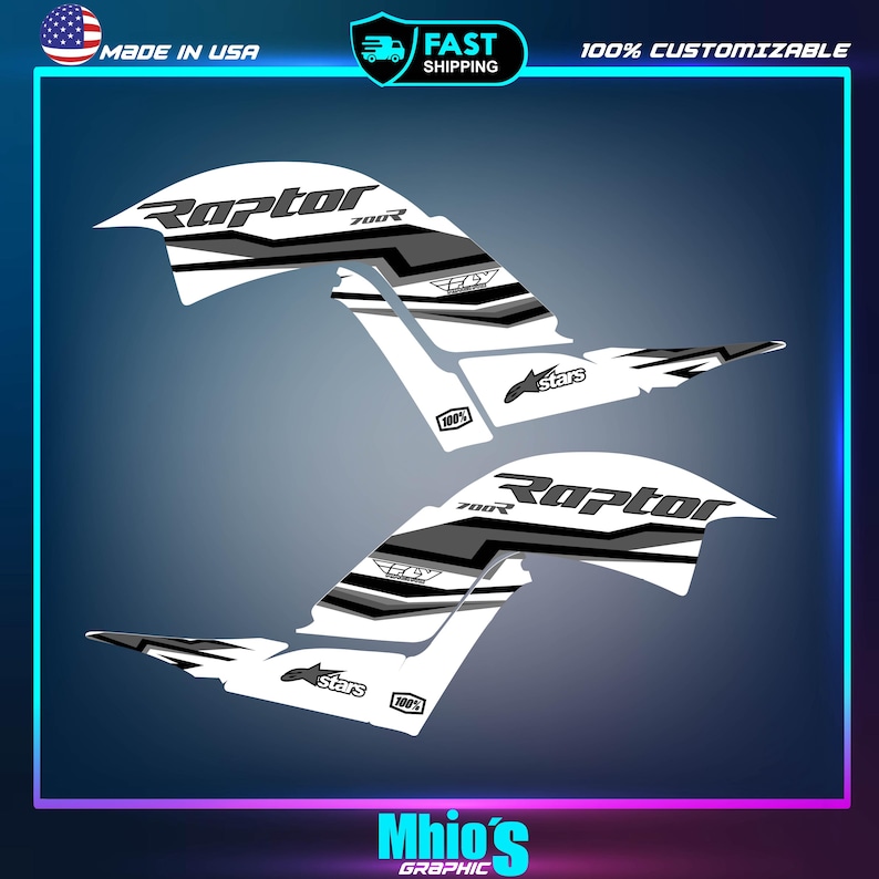 Yamaha Raptor 700 700R Graphics Kit 2013 2014 2017 to 2025 Decals ...