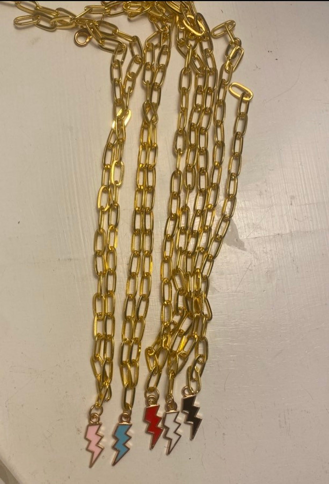 Lightning bolt chain necklace Etsy