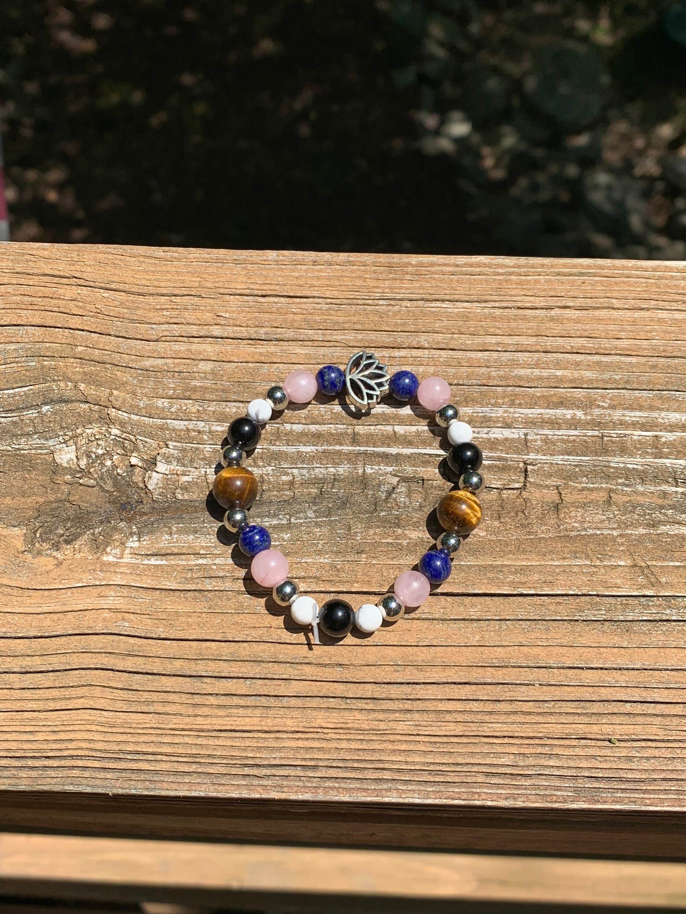 Matte Howlite, Black Obsidian and Tiger's Eye Genuine Stone Matte Howlite, Black Obsidian and Tiger's Eye Genuine Stone