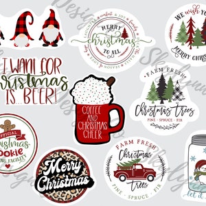 Christmas sticker bundle PNG, digital download, print and cut