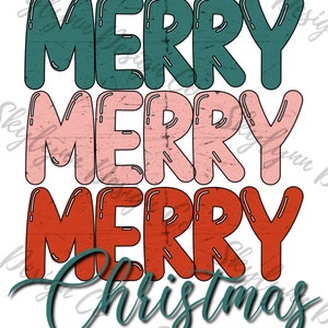 Merry Merry Merry Christmas PNG, PNG sublimation, digital download, print and cut, PNG