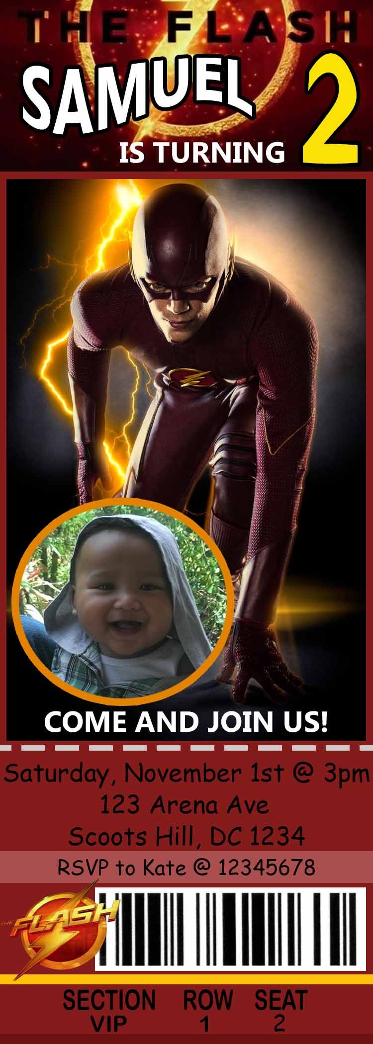 The Flash Birthday Invitation, the Flash Birthday , the Flash Birthday Party, the Flash Invite ...