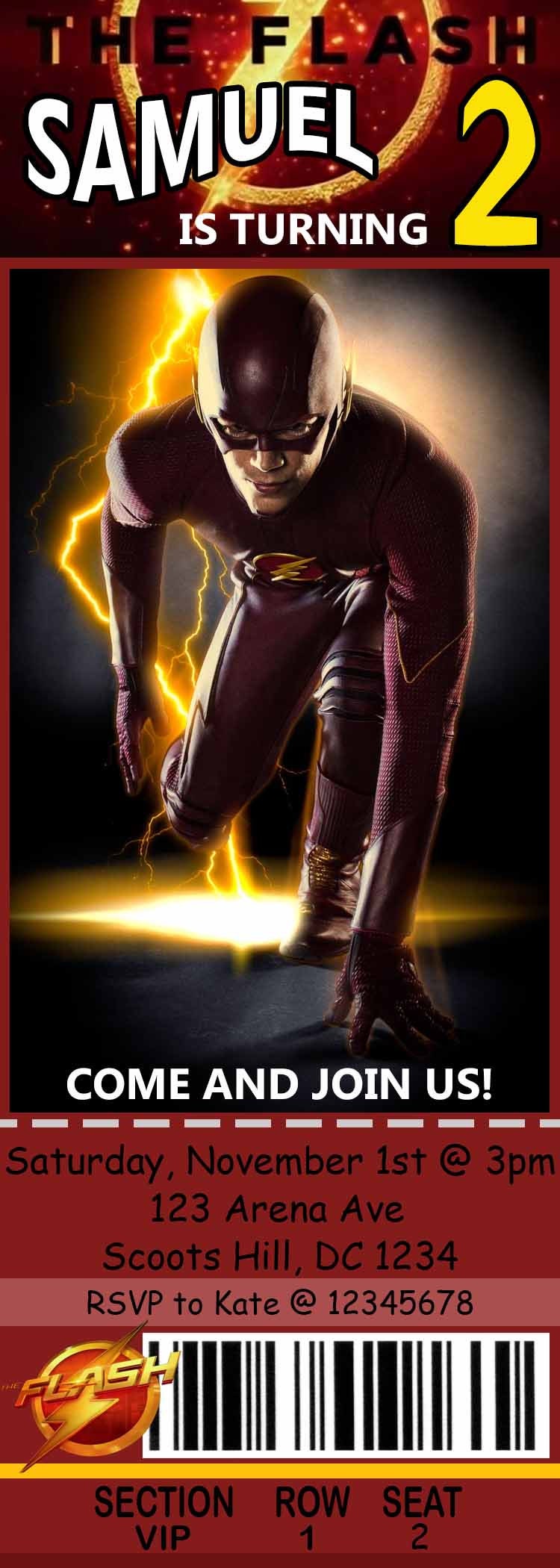 The Flash Birthday Invitation, the Flash Birthday , the Flash Birthday Party, the Flash Invite ...