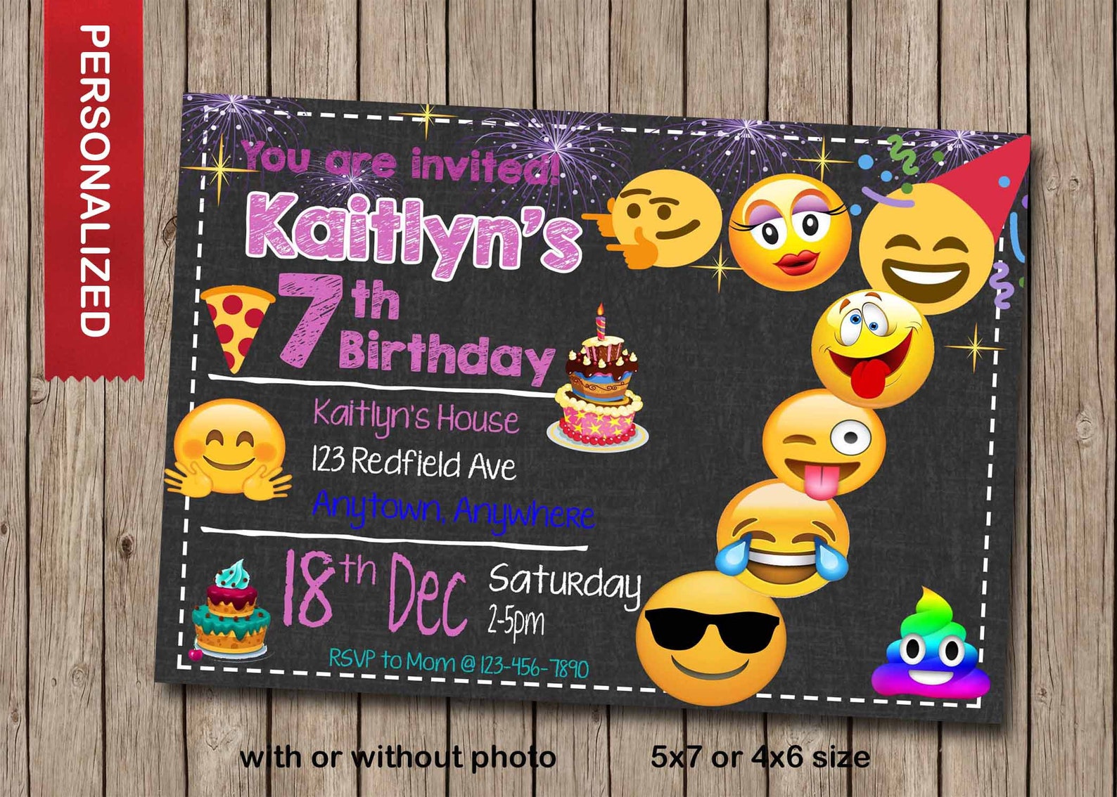 Emoji Invitation Emoji Invite Emoji Birthday Party - Etsy