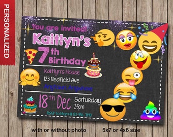Emoji Birthday Invitation Emoji Themed Party Invitations Emoji Theme ...