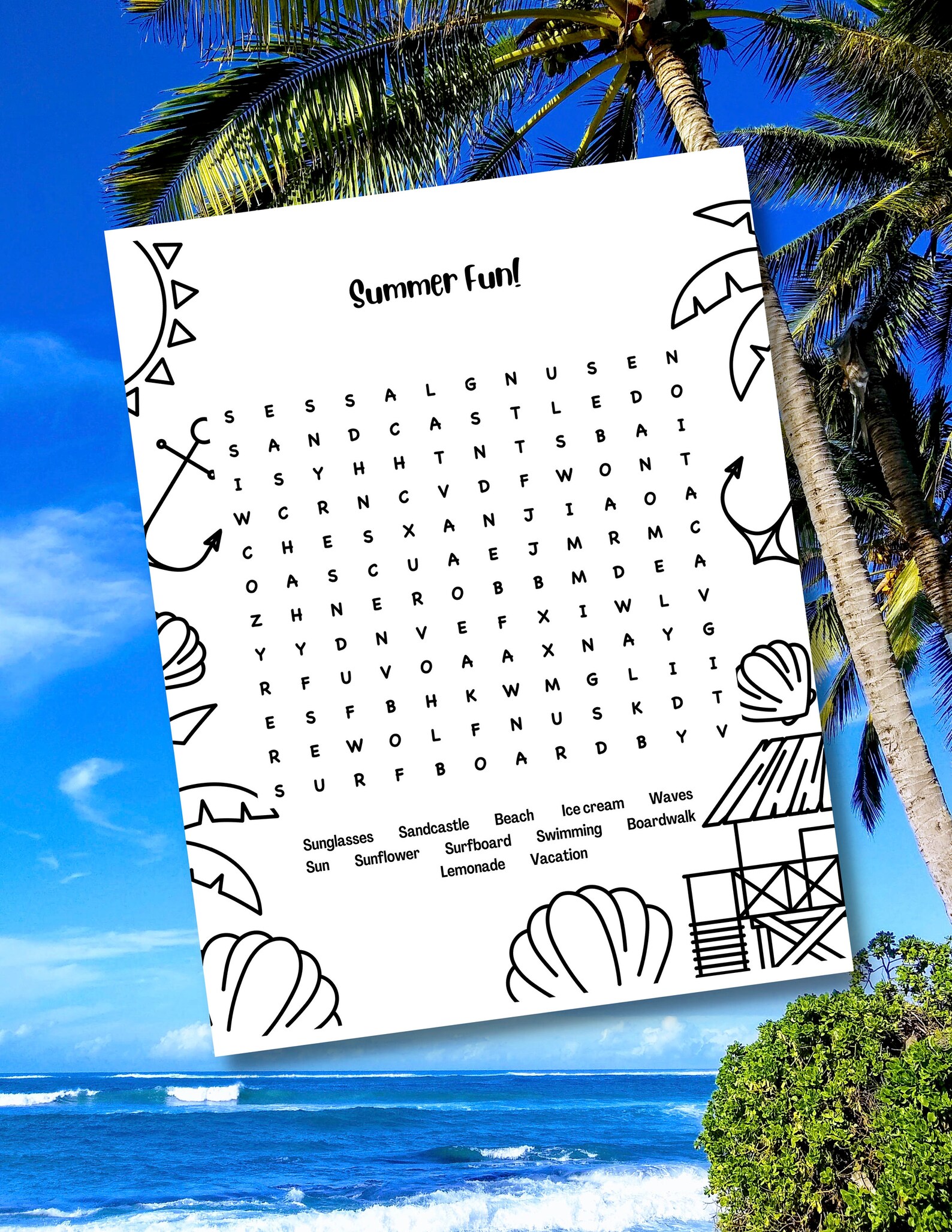 Word Search Puzzle Printable Party Games Summer Kid s Etsy Espa a Word search puzzle printable party games summer kid s etsy espa a