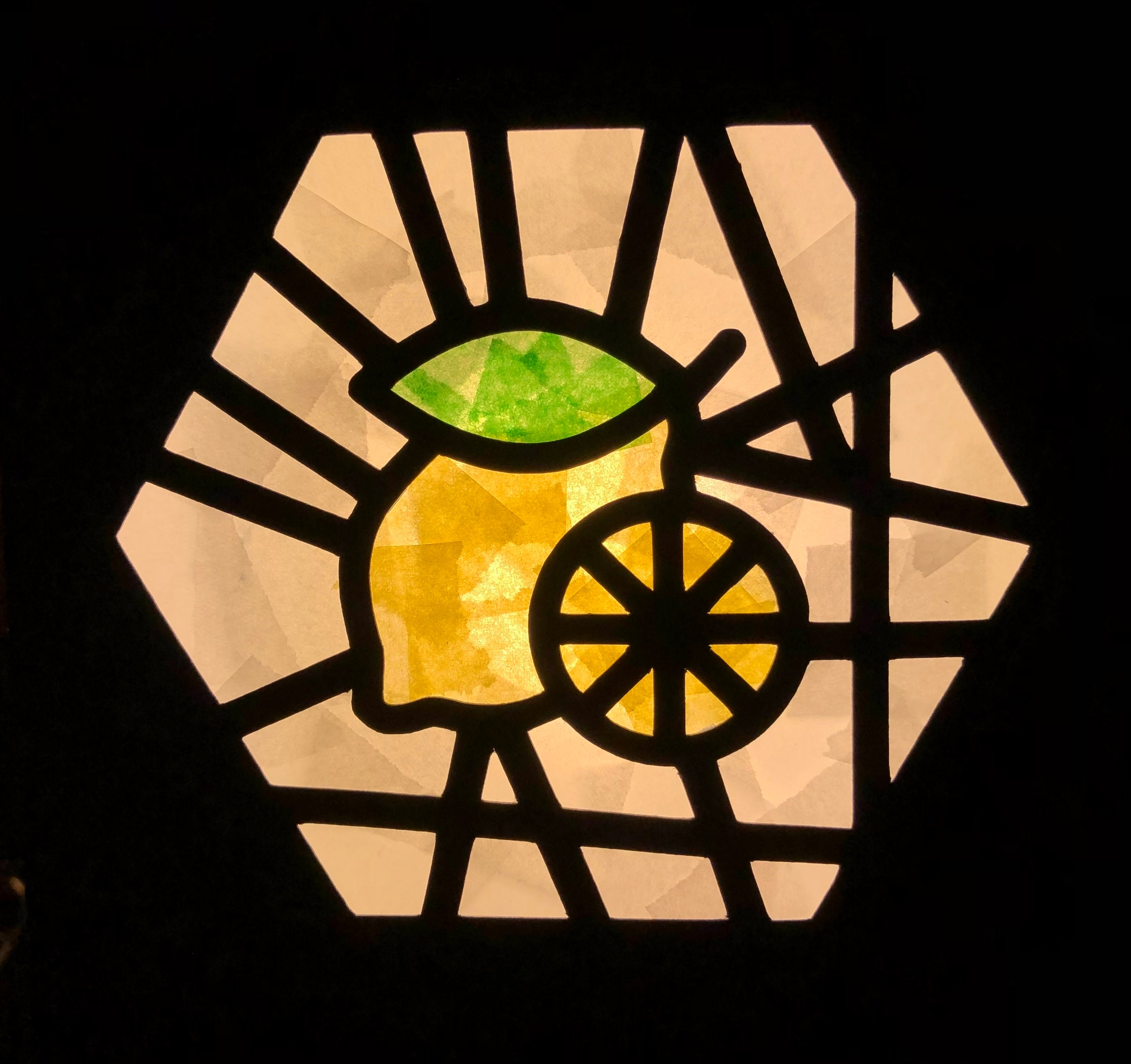 Tissue Paper Suncatchers Template Paper Stained Glass Lemon Etsy