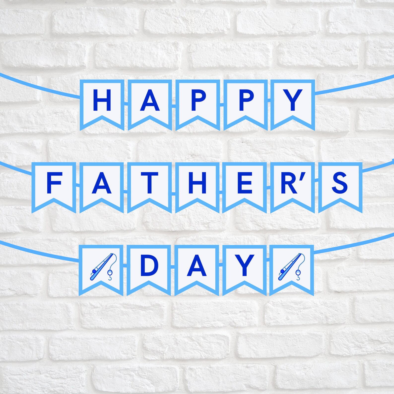 Happy Father's Day Banner Garland Bunting Printable Party Decoration ...
