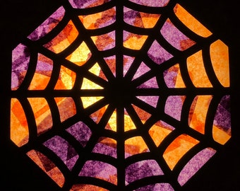 Halloween Paper Stained Glass Tissue Paper Suncatchers Kid's Paper Crafts Seniors and kids Activities Window Decor Paper Crafts 4 Templates