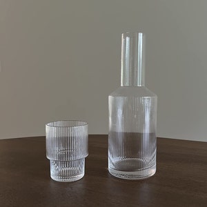 Ripple Crystal Glass Nordic Cup | Ribbed Highball Short Instagram Cocktail Glass | Perfect For Coffees, Matcha, Cocktails, Water | UK STOCK