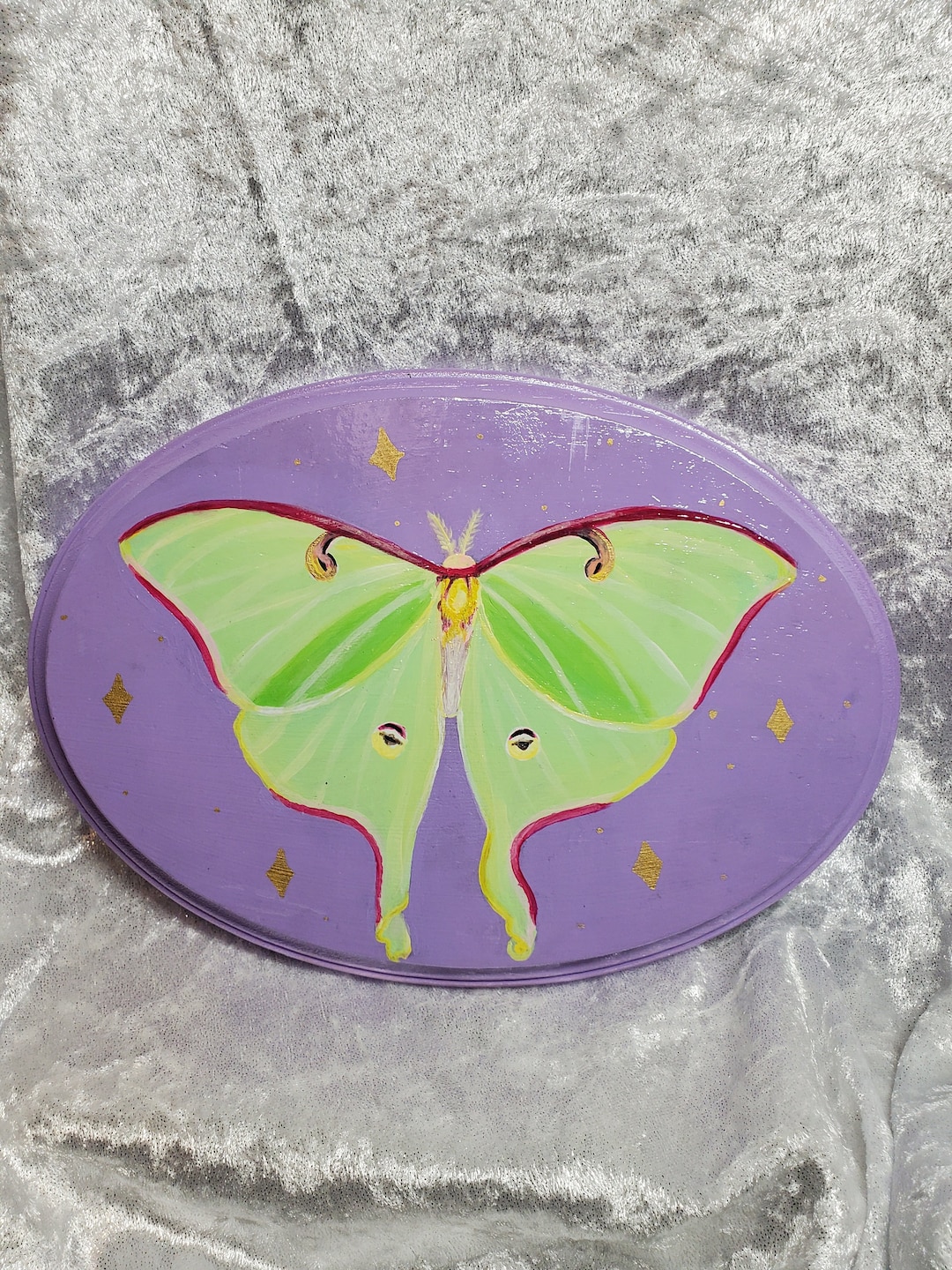 Luna Moth Painting Acrylic on Wood Canvas - Etsy