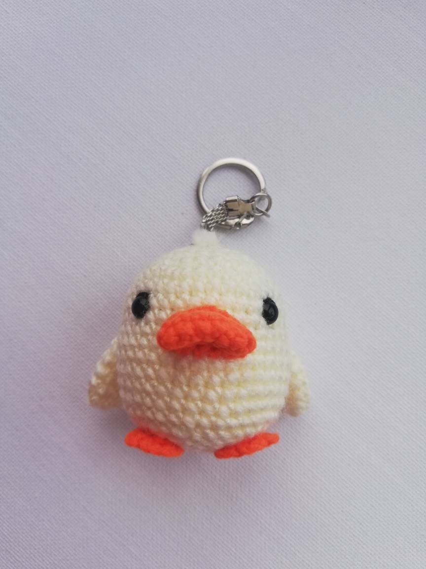 Crochet duck keychain accessories cute keychain crochet Etsy