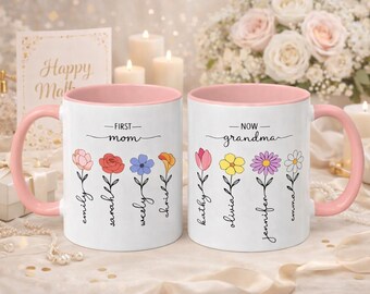Custom Garden Mug for Mom and Grandma | Personalized Gardener Coffee Cup | Unique Mothers Day Gift | Gift for Grandma Who Gardens