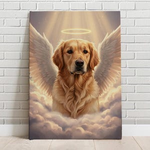 Custom Pet Portrait Angel Wings, Heaven Angel, cat portrait, dog portrait, Canvas Pet memorial gift
