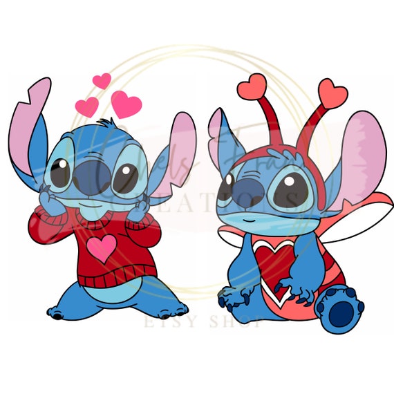 Buy Valentine's Day Stitch DXF, SVG, PNG Files Lilo & Stitch Stitch  Valentine's Couple Bundle Online in India 