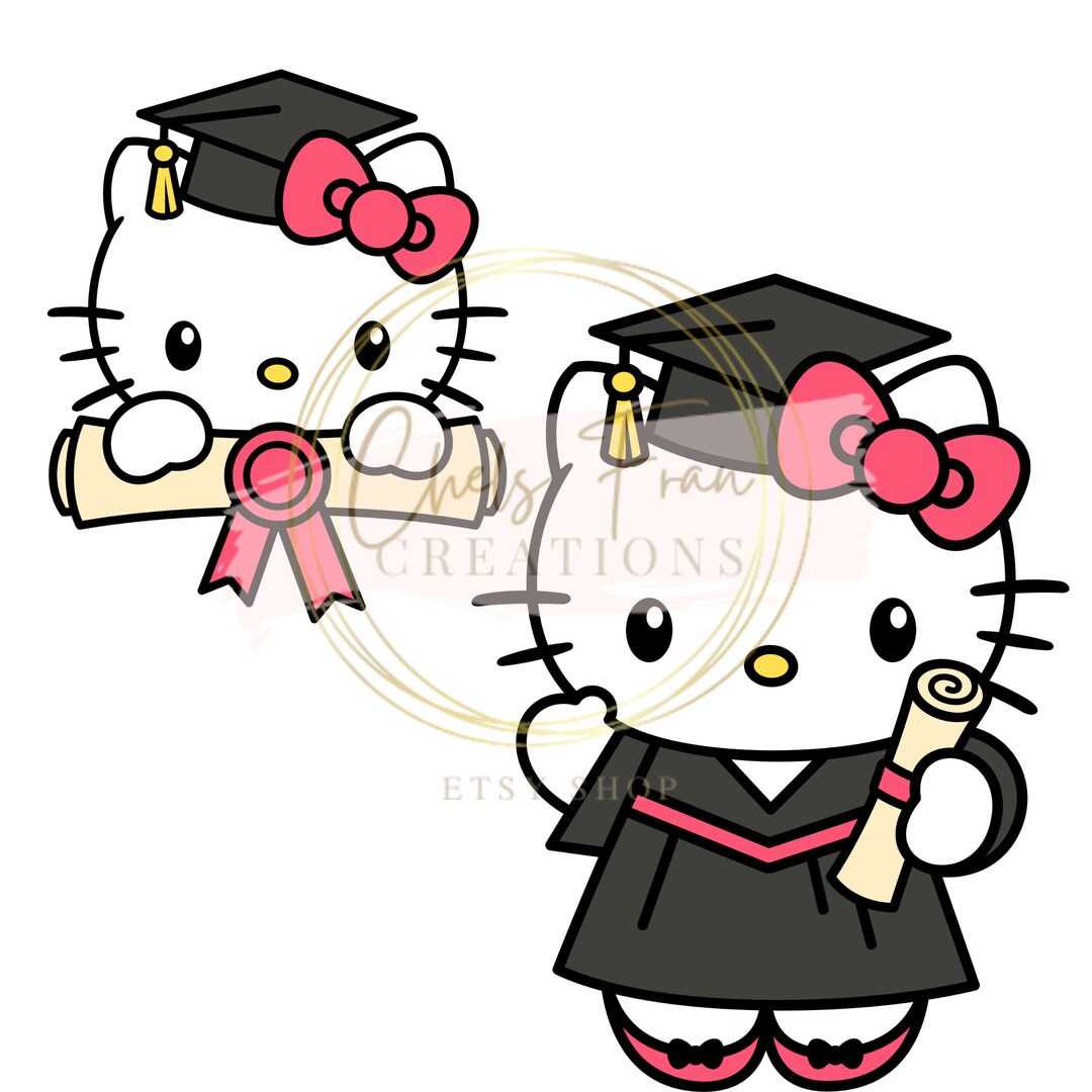 Hello Senior Kitty 2023 Graduation Season DXF SVG PNG Files Etsy