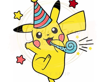 Pikachu Cumpleaños SVG, Pokemon Cumpleaños SVG, svg png jpg dxf eps Cricut  Silhouette Cutting Files