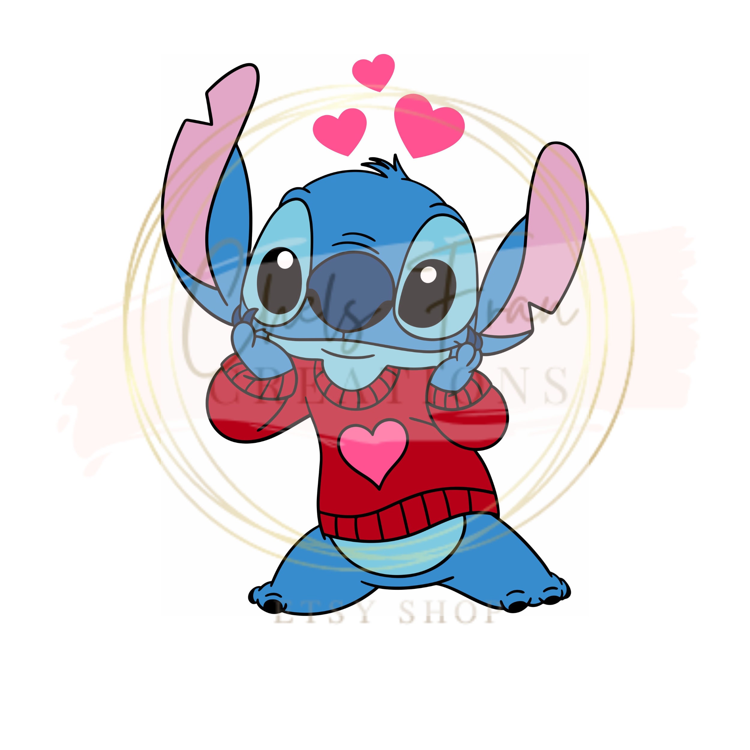 Valentine's Day Stitch DXF, SVG, PNG Files Lilo & Stitch - Stitch  Valentine's Couple Bundle