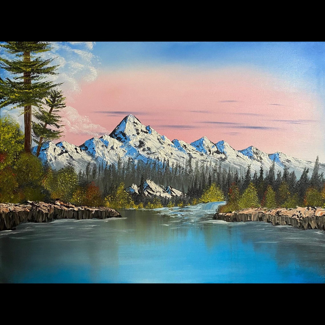 Bob Ross Style Original Signed Oil Painting Springtime Etsy