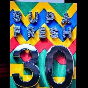 Cartão de aniversário de 30 anos do Supa Fresh